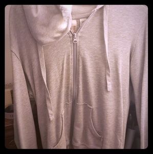 Plain grey zip up hoodie